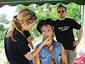 Michela (make up) Lorenzo (model) and Emanuele (styling)